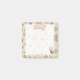 Niedliches Get Dashing Woodland Rentier-Muster Tan Post-it Klebezettel