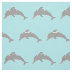 Niedliches Gewebe des Türkisdelphinmuster-Gewebes Stoff