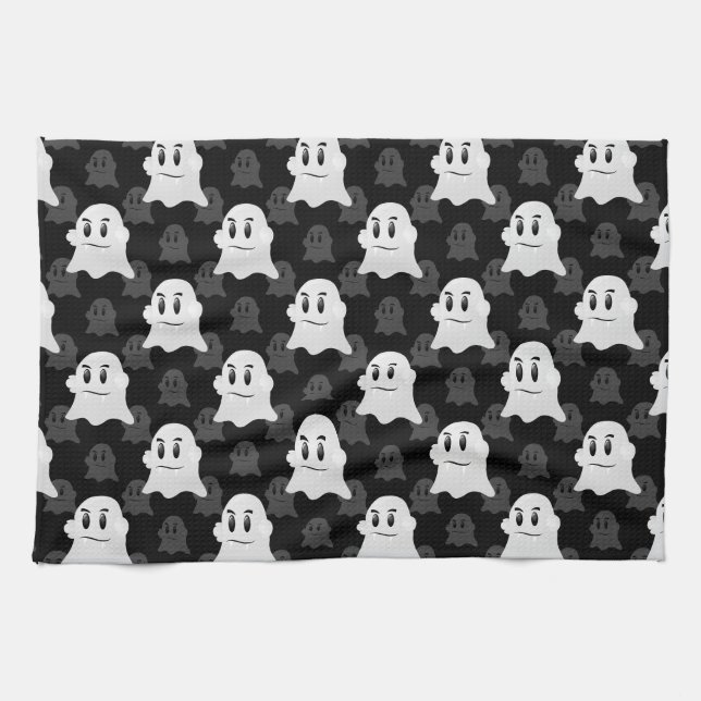 Niedliches Ghost-Blockdesign Geschirrtuch (Horizontal)