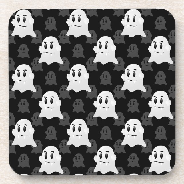 Niedliches Ghost-Blockdesign Getränkeuntersetzer (Vorderseite)