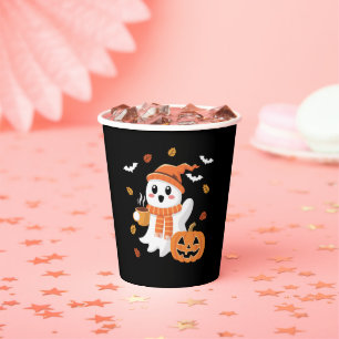 Niedliches Ghost Drink Eiskaffee Halloween Pappbecher