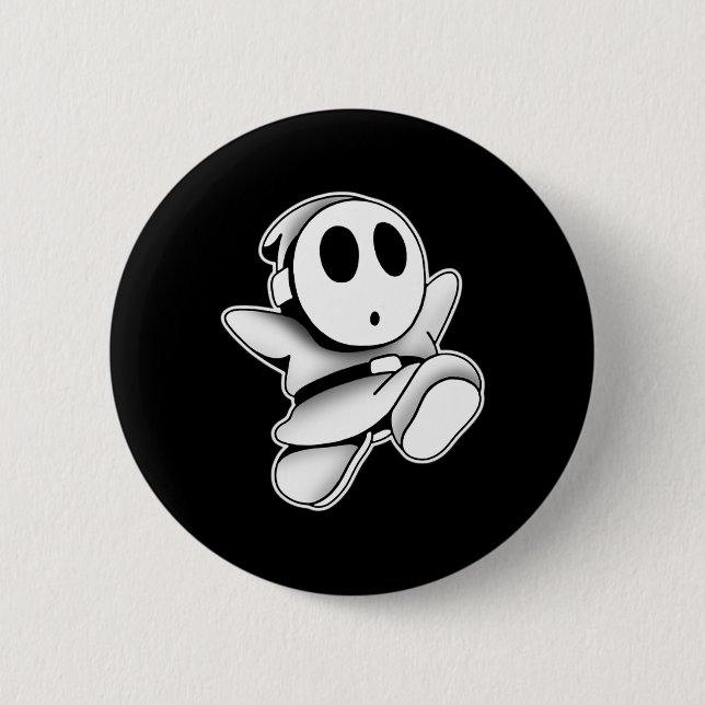 Niedliches Ghost-Gehör Maske Spooky Blackwork Button (Vorderseite)