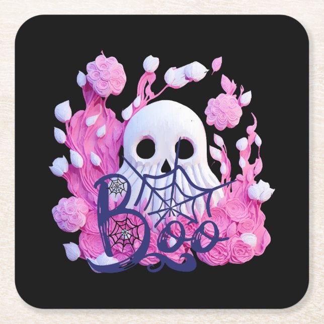 niedliches Ghost Halloween-Boxpack Rechteckiger Pappuntersetzer (Vorderseite)