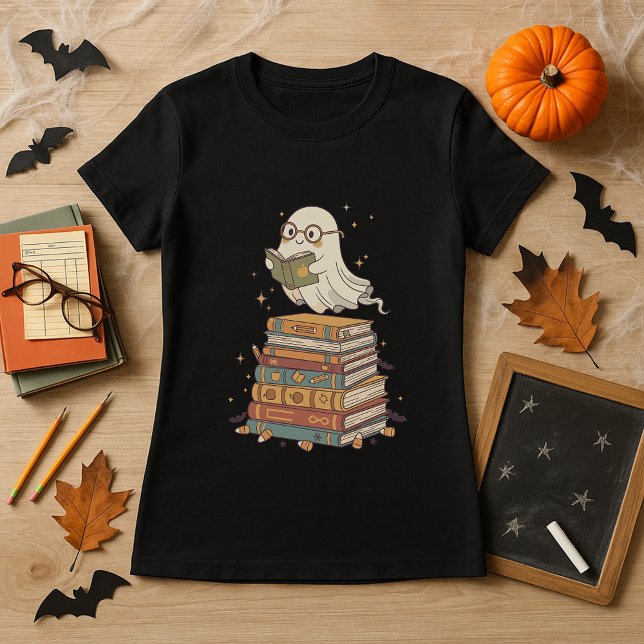 Niedliches Ghost Halloween für Bibliothekare und L T-Shirt (Von Creator hochgeladen)