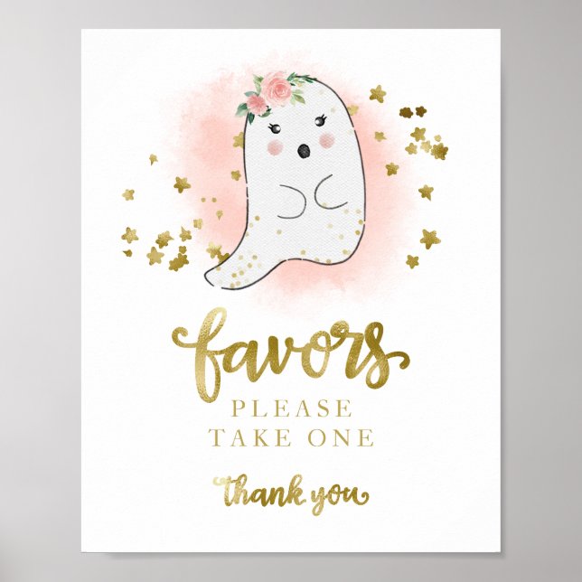 Niedliches Ghost Halloween Girl Baby Duwer Favorit Poster (Vorne)