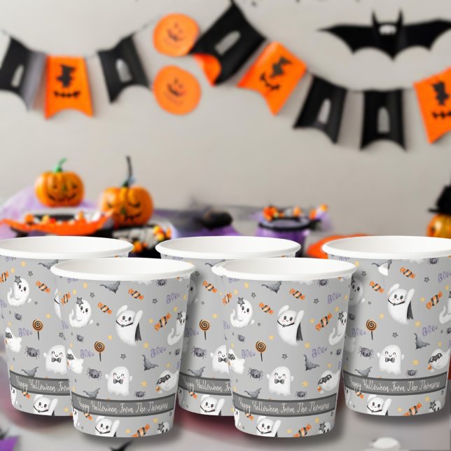 Niedliches Ghost Halloween-Muster Pappbecher (Von Creator hochgeladen)