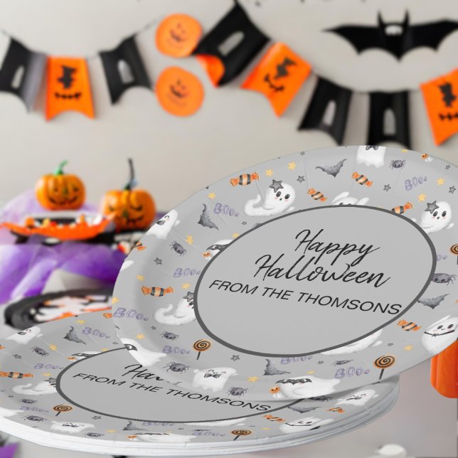 Niedliches Ghost Halloween-Muster Pappteller (Von Creator hochgeladen)
