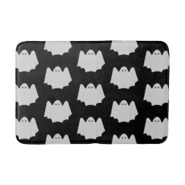 Niedliches Ghost Halloween Schwarz-Weiß-Muster Badematte