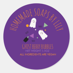 Niedliches Ghost Halloween Soap Homemed Business Runder Aufkleber