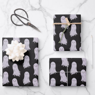 Niedliches Ghost-Muster Halloween Geschenkpapier Set