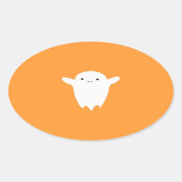 Niedliches Ghost Ovaler Aufkleber