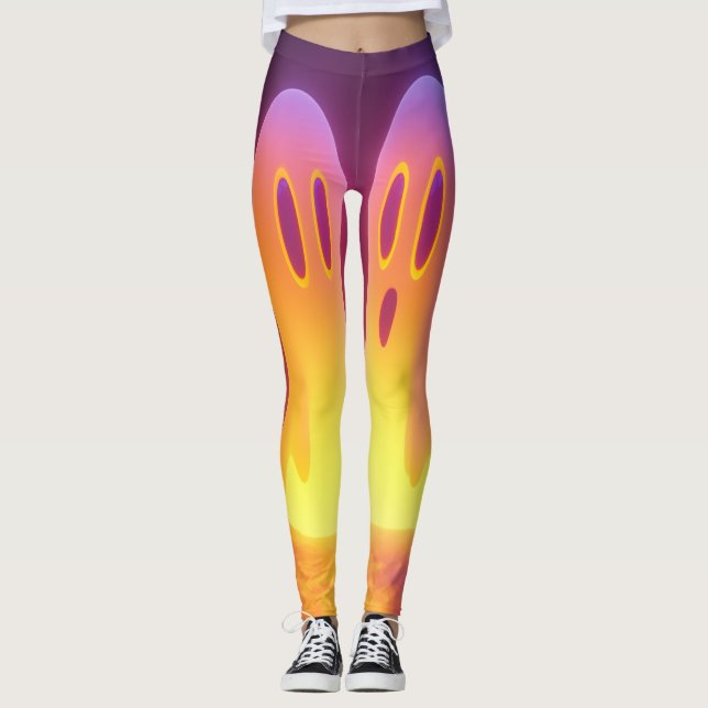 Niedliches Ghost-Paar - Glühen in dunkler Stilkuns Leggings (Vorderseite)