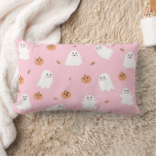 Niedliches Ghost-Pink-Pink-Halloween-Muster Lendenkissen