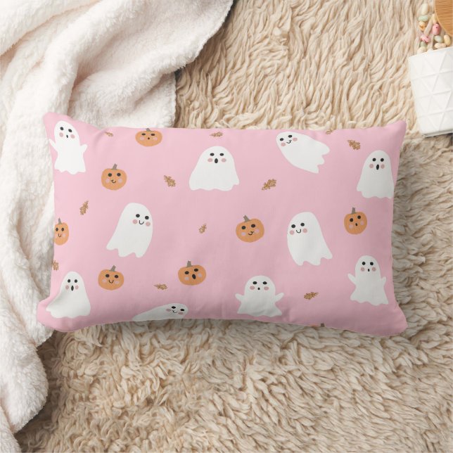Niedliches Ghost-Pink-Pink-Halloween-Muster Lendenkissen (Decke)