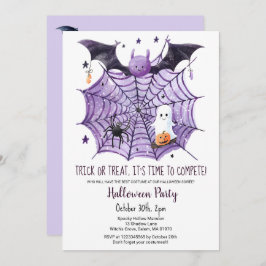 Niedliches Ghost Pumpkin Bat Spider Web-Halloween- Einladung