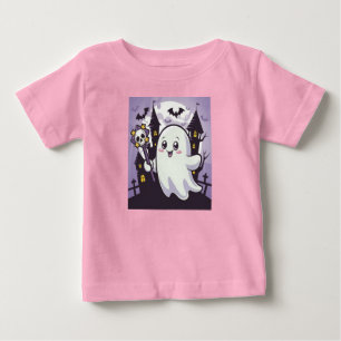 Niedliches Ghosting-Poster mit einer spielerischen Baby T-shirt