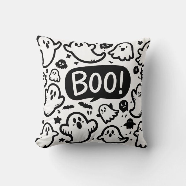 Niedliches Ghosts Halloween-Bootdesign Kissen (Vorderseite)