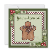 Niedliches Gingerbread Mann und Heiligabend Party