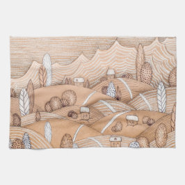 Niedliches Gingerbread Village Artwork | geschirrt Geschirrtuch