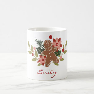 Niedliches Gingerbrei Blumengebäck Personalisierte Kaffeetasse