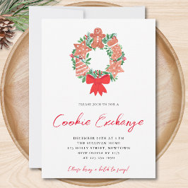 Niedliches Gingerbrot Cookie Exchange Party Urlaub Einladung