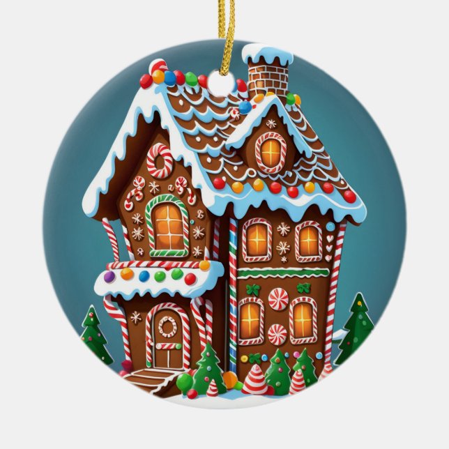 Niedliches Gingerbrot Keramik Ornament (Vorne)