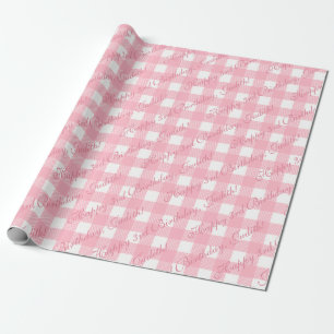 Niedliches Gingham Country Shabby Chic Geschenkpapier
