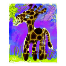 Niedliches Giraffe Baby beim Essen eines Leaf Art