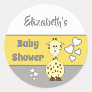 niedliches Giraffe-Gastgeschenk für Babydusche Runder Aufkleber