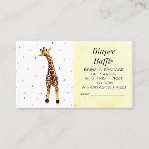 Niedliches Giraffe-Windeln-Raffle-Baby-Duschkarte Visitenkarte