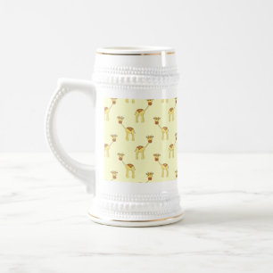 Niedliches Giraffen-Muster auf Gelb Bierglas