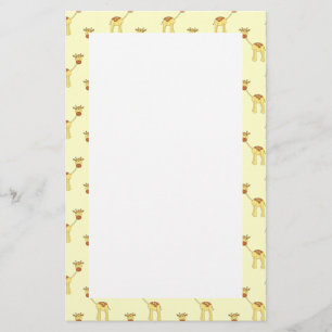 Niedliches Giraffen-Muster auf Gelb Briefpapier