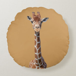 Niedliches Giraffengesicht Rundes Kissen