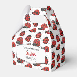 Niedliches Girl Black Red Watercolor Ladybug Muste Geschenkschachtel