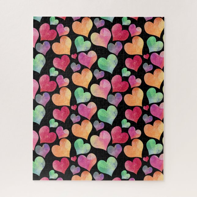Niedliches Girl-Colorful Hard Heart Muster Puzzle (Vertikal)
