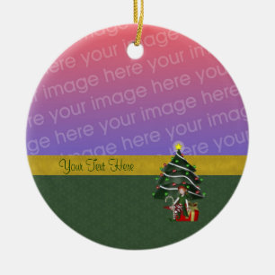 Niedliches Girl Elf Tree Foto Keramik Ornament