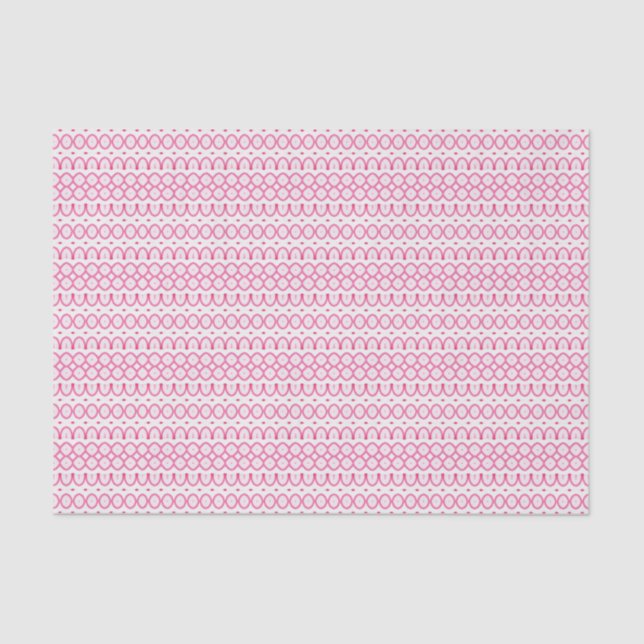 Niedliches Girl Hübsch Pink White Pattern Seidenpapier (Vorderseite)