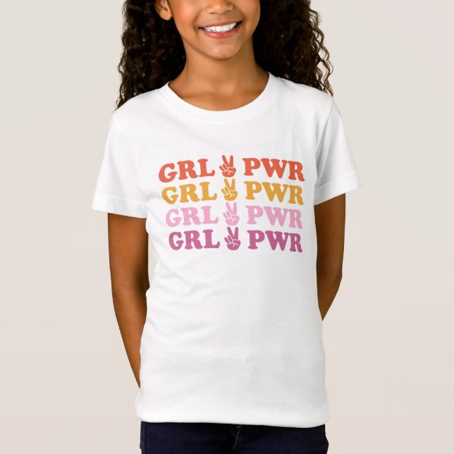 Niedliches Girl-Power-Friedenszeichen T-Shirt (Vorderseite)