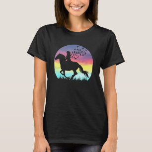 Niedliches Girl Reiten T-Shirt