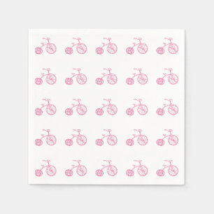 Niedliches Girl-Vintag-Rosa-Tricycle Serviette