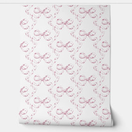 Niedliches Girlanästhetisches Pink Bow-Muster Tapete