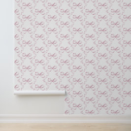 Niedliches Girlanästhetisches Pink Bow-Muster Tapete