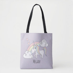 Niedliches Girl's Rainbow Unicorn mit Name Diaper