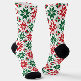 Niedliches Girls Weihnachten Snowflake Illustriert Socken