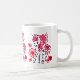 Niedliches Girly Babyunicorn-Rot Kaffeetasse