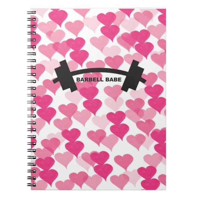 Niedliches Girly Heart Pink Gym Notizblock (Vorderseite)