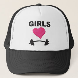 Niedliches Girly Heart Pink Gym Truckerkappe