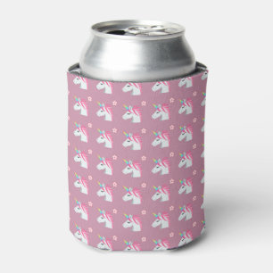 Niedliches Girly rosa Unicorn-Blume Emoji Muster Dosenkühler