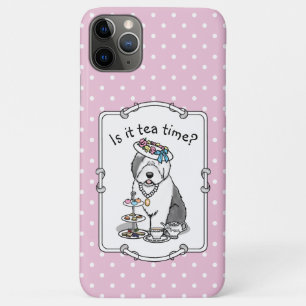Niedliches Girly Tea Party Altes Englisch Sheepdog Case-Mate iPhone Hülle