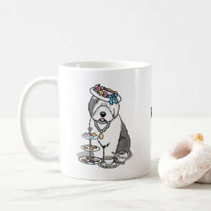 Niedliches Girly Tea Party Altes Englisch Sheepdog Kaffeetasse